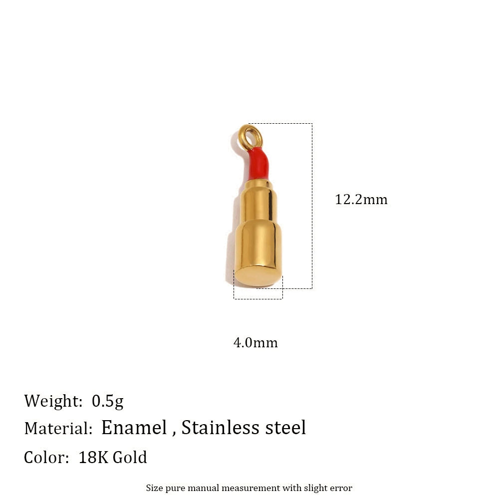 MamacitaSlay 316L Stainless Steel Fruit Enamel Charms 18K Gold Plated Waterproof Jewelry For DIY Bracelet Necklace Pendant Gifts
