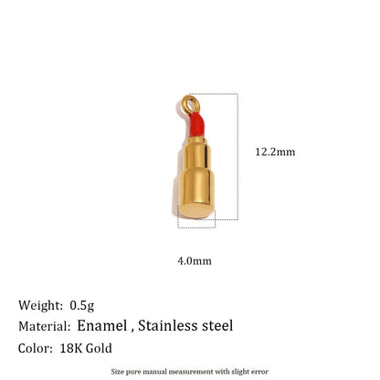 MamacitaSlay 316L Stainless Steel Fruit Enamel Charms 18K Gold Plated Waterproof Jewelry For DIY Bracelet Necklace Pendant Gifts