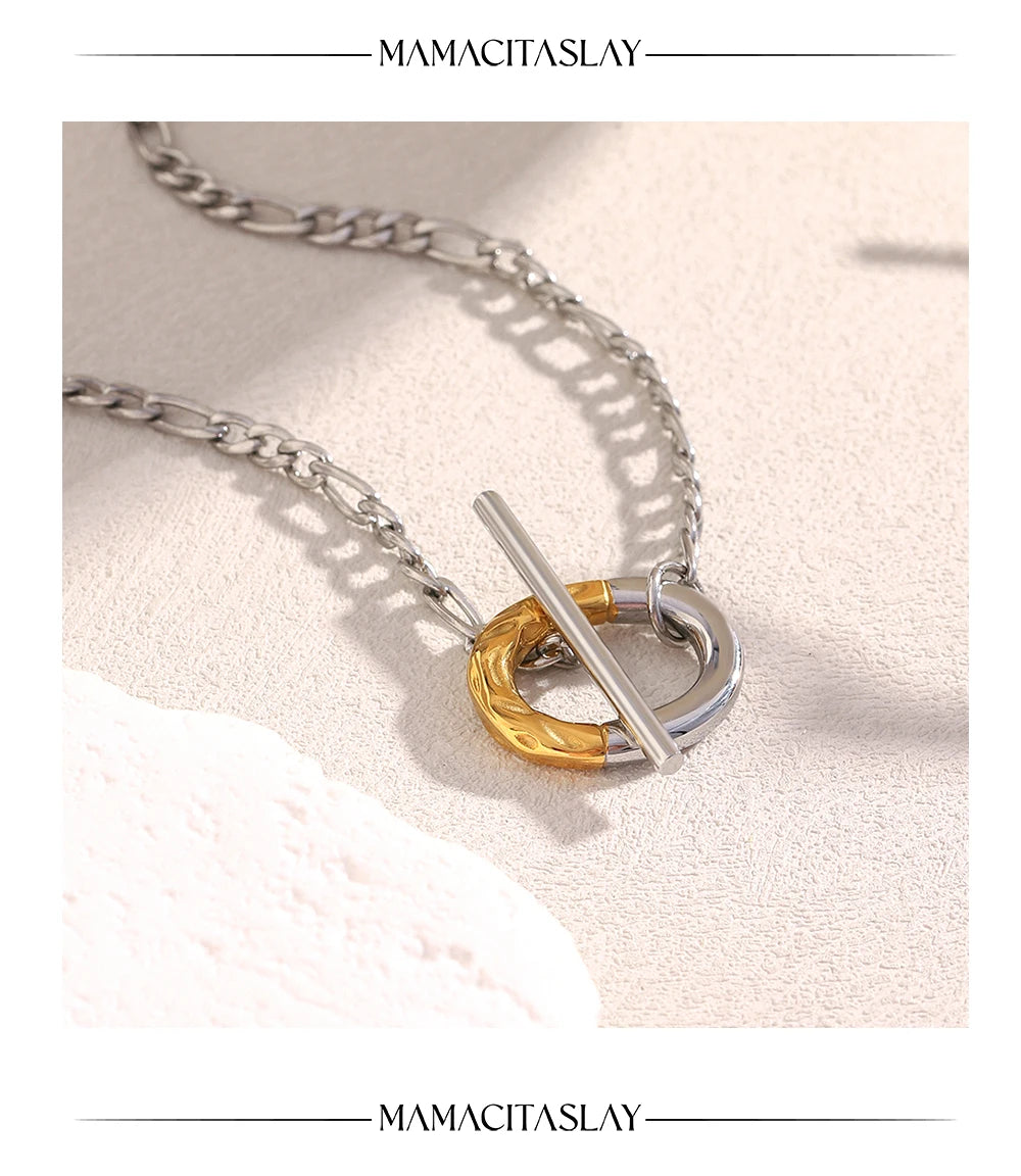 MamacitaSlay Unique 316L Stainless Steel OT Buckle Necklace Party Creative Waterproof Jewelry Unisex Charm Gift High Quality