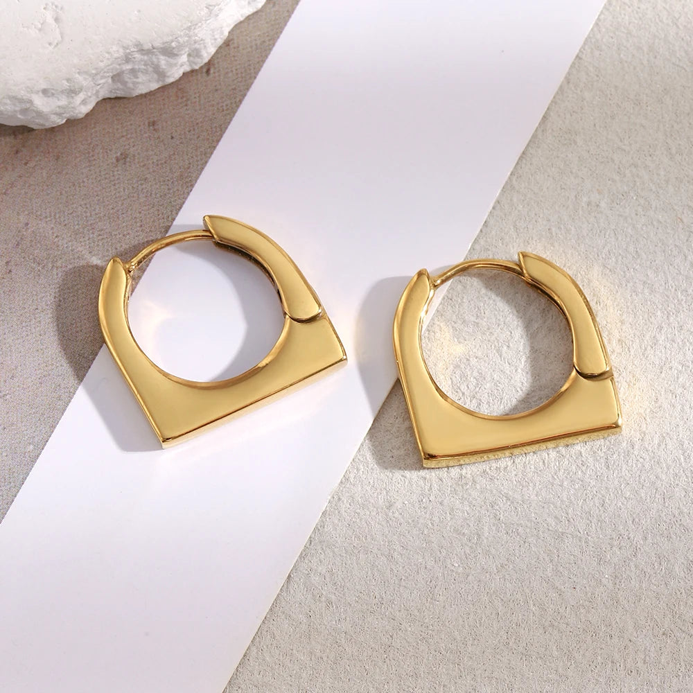 MamacitaSlay 316L Stainless Steel Square Hoop Earrings Party Classic Jewelry Women's Minimalist Statement Earrings High Quality