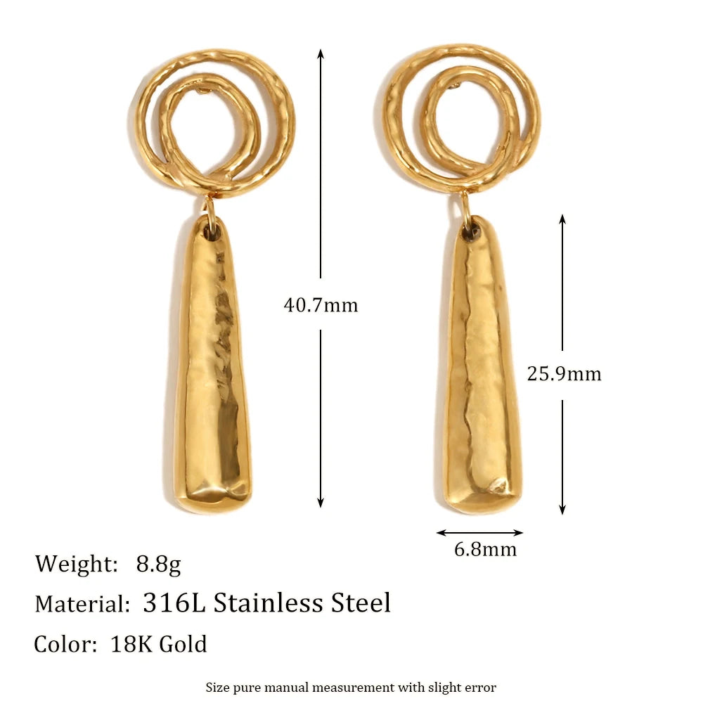 MamacitaSlay Creative 18K Gold Plated Stainless Steel Spiral Earrings, Popular Waterproof Jewelry Women's Charm Earrings Gift