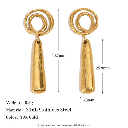 MamacitaSlay Creative 18K Gold Plated Stainless Steel Spiral Earrings, Popular Waterproof Jewelry Women's Charm Earrings Gift