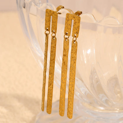 MamacitaSlay Vintage U-Shaped Rectangular Drop earrings women Gold Plated Waterproof 316L stainless steel jewelry woman