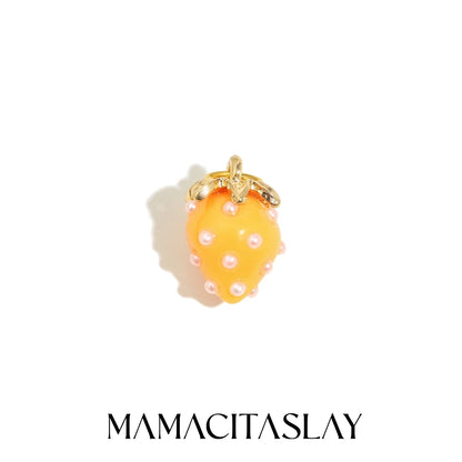 MamacitaSlay Stainless Steel Resin Tropical Fruit Charms Earrings Necklace Bracelet DIY Accessories Women's Waterproof Pendant