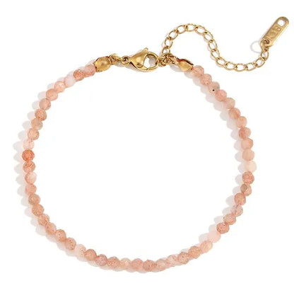 MamacitaSlay Summer 3mm natural stone amazonite Turquoise Jade Larimar Bracelet on the leg Waterproof Anklets jewellery women
