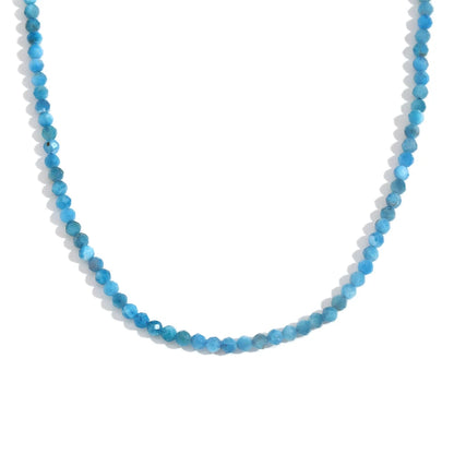 MamacitaSlay Simple 316L Stainless Steel Natural Stone Bead Necklace Waterproof Neck Jewelry Women's Elegant Statement Necklace
