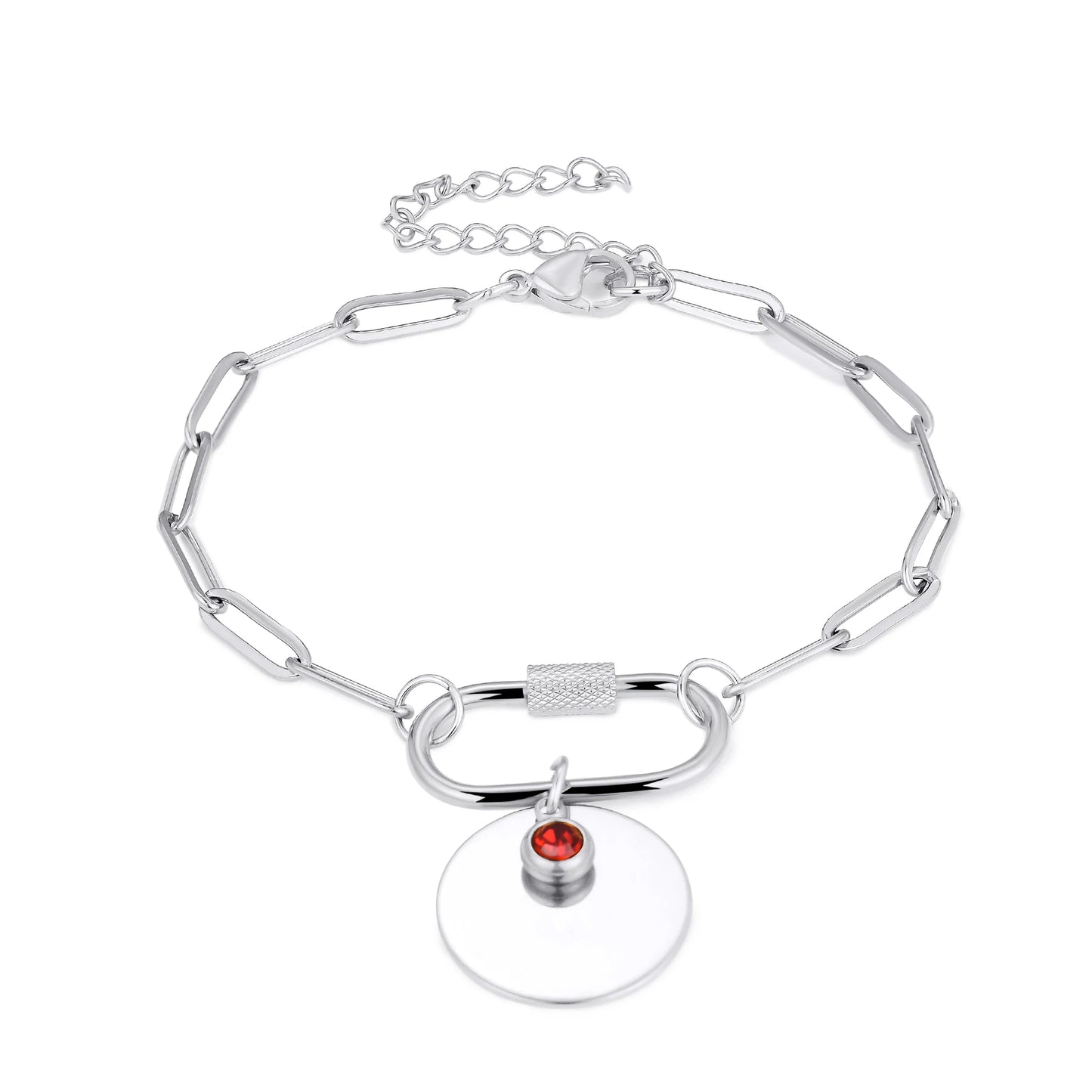 Circle of Love Engraved Birthstone Bracelet