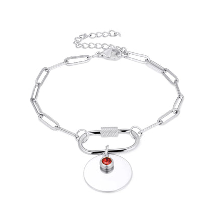Circle of Love Engraved Birthstone Bracelet