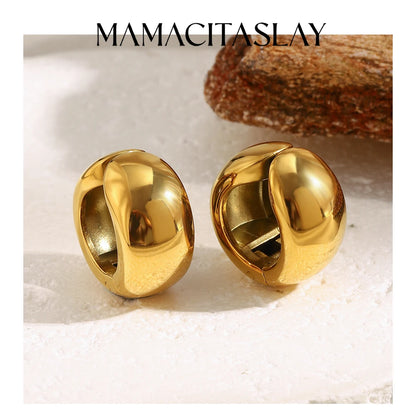 MamacitaSlay 316L Stainless Steel MINI Wide Edge Earclip Party Waterproof Jewelry Women's Simple Classic Statement Earring Gift