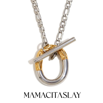 MamacitaSlay Unique 316L Stainless Steel OT Buckle Necklace Party Creative Waterproof Jewelry Unisex Charm Gift High Quality
