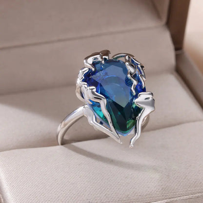 Zircon Flame Drop Ring for Women