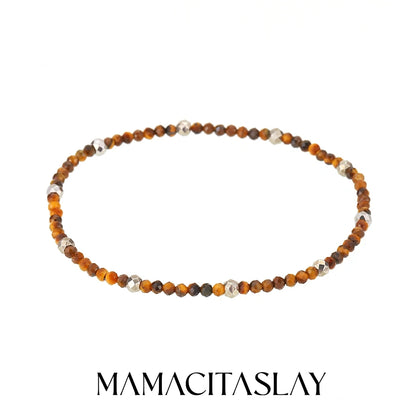 MamacitaSlay 316L Stainless Steel Natural Stone Necklace Elastic Rope Bracelet Handmade Waterproof Jewelry Women's Classic Gift