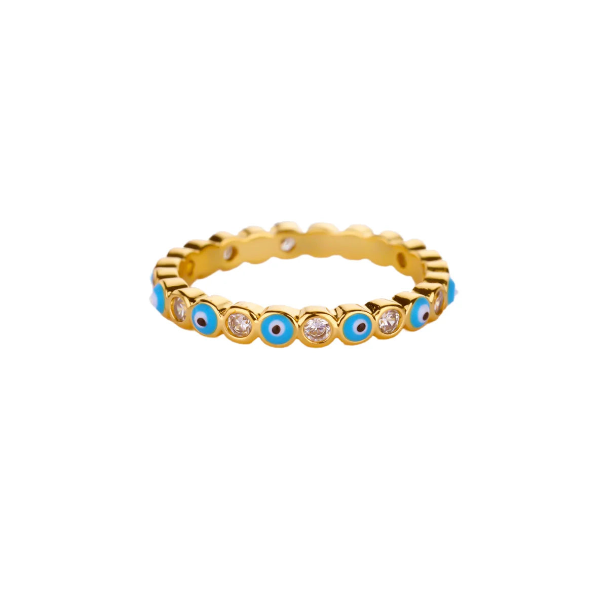 Stainless Steel Evil Eye Finger Ring Lucky Aesthetic Turkish Waterproof