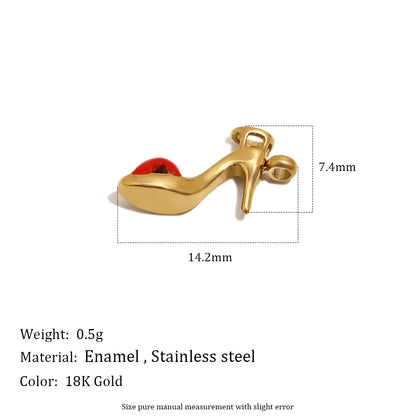 MamacitaSlay 316L Stainless Steel Fruit Enamel Charms 18K Gold Plated Waterproof Jewelry For DIY Bracelet Necklace Pendant Gifts