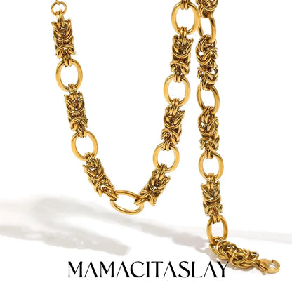 MamacitaSlay 316L Stainless Steel Creative Chain Necklace 18K Gold Plated Waterproof Jewelry Hip Hop Unique Necklace 2026 Gift