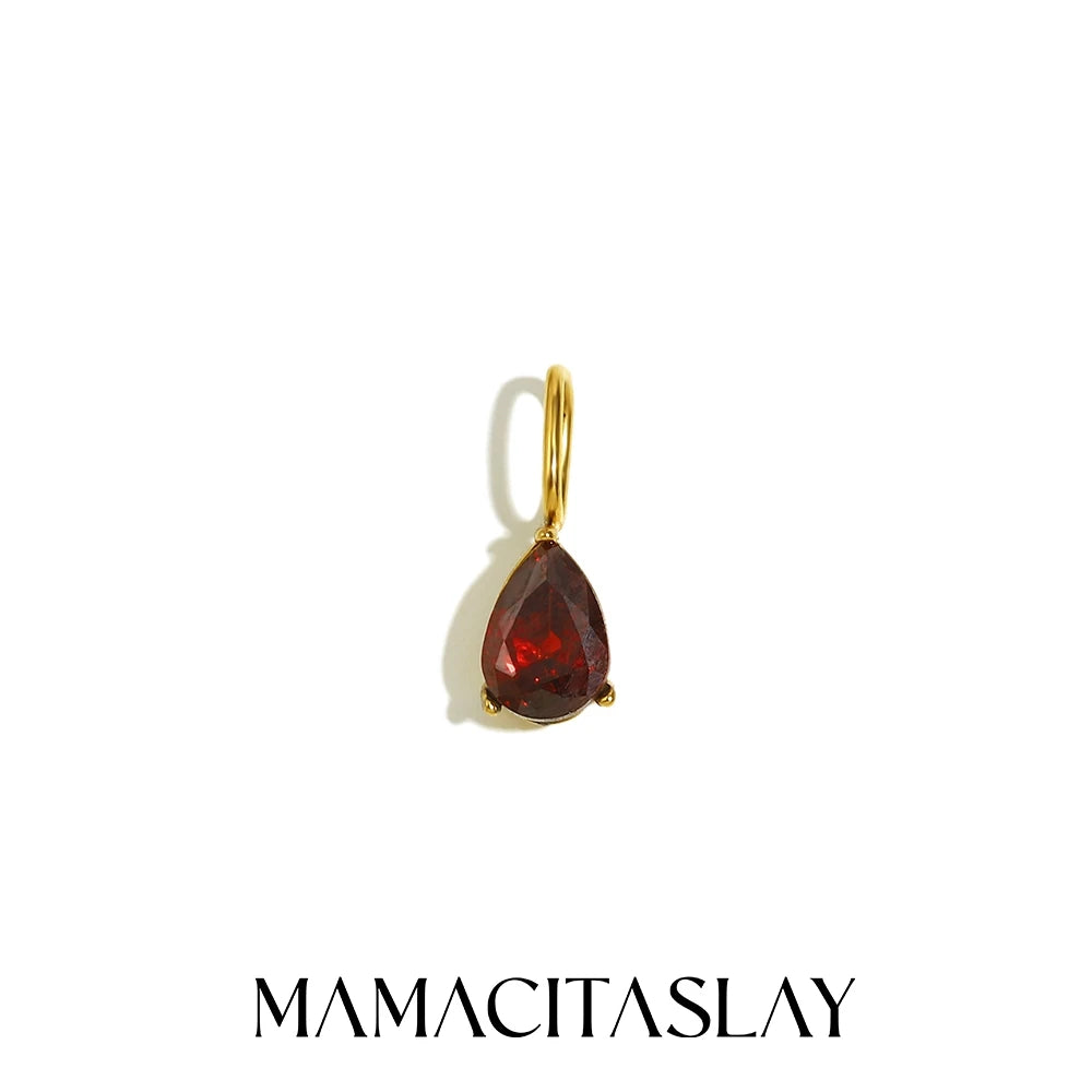 MamacitaSlay 316L Stainless Steel Zircon December Birthstone Charms Earrings Necklaces Bracelets DIY Pendant Waterproof Jewelry