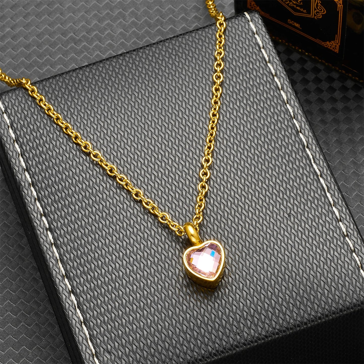 Heart Birthstone Memorial Necklace