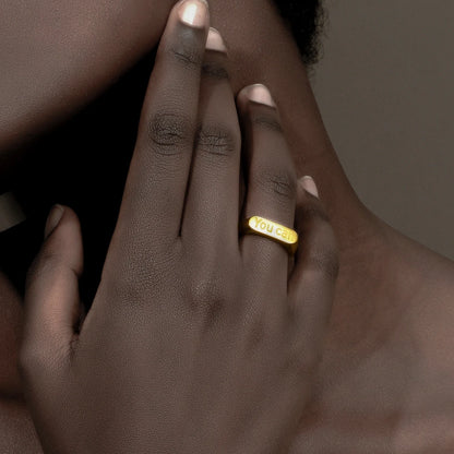 MamacitaSlay New Design Letters "You Can "rings 2025 New Trend Women's 316L Stainless Steel Jewelry Waterproof Statement Ring