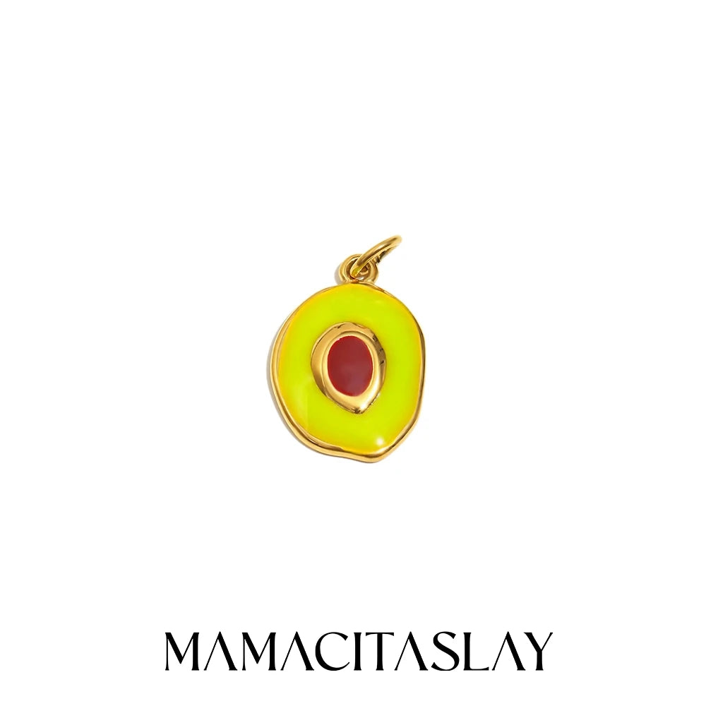 MamacitaSlay Stainless Steel Resin Tropical Fruit Charms Earrings Necklace Bracelet DIY Accessories Women's Waterproof Pendant