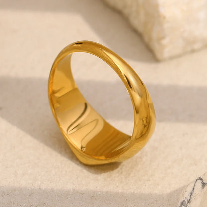 MamacitaSlay Minimalism 316 Stainless Steel Peacock Stone Ring 18K Gold Plated Waterproof Jewelry Women's Charm Ring Party Gift