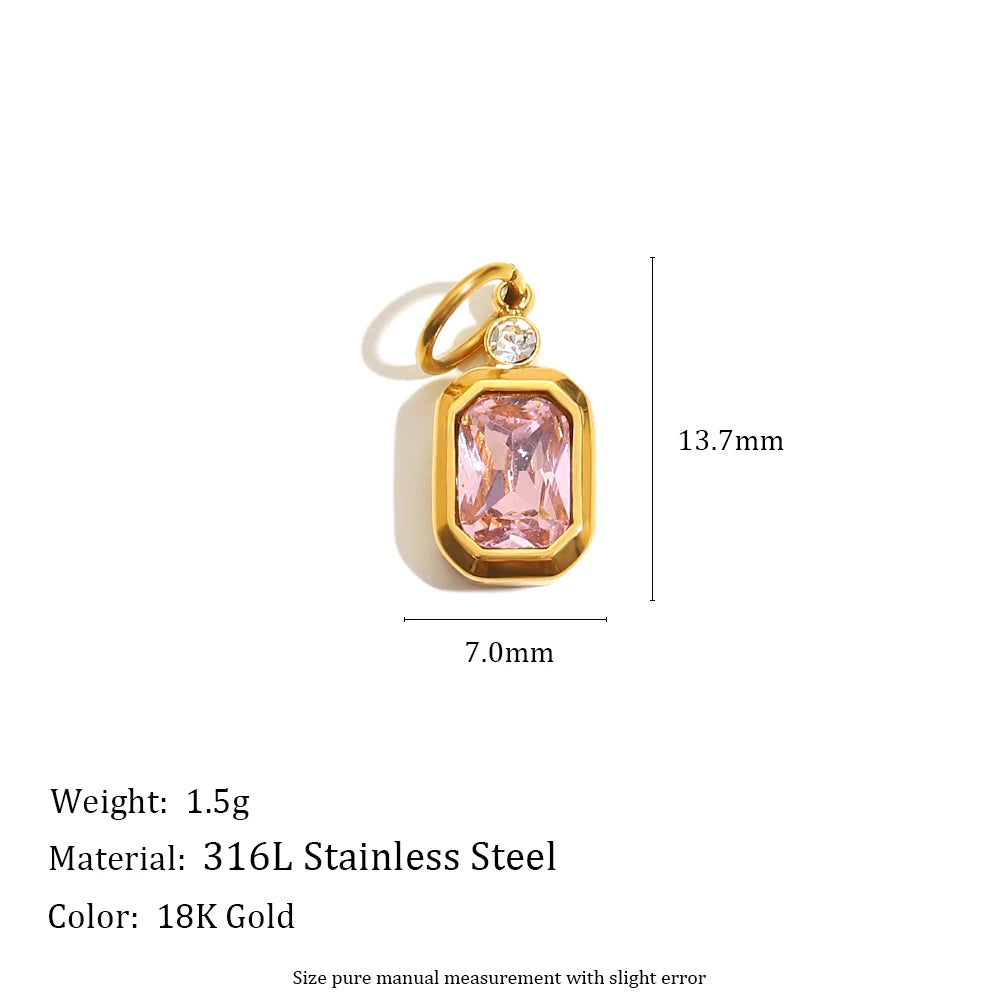 MamacitaSlay 316L Stainless Steel Zircon Star Portrait Letter Charms Necklace Earrings Bracelet DIY Accessories Women's Ornament