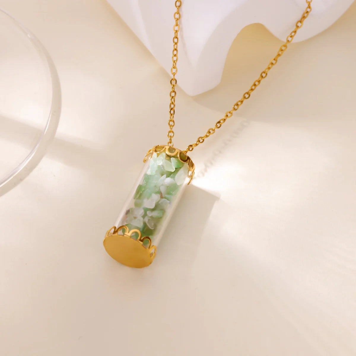 Stainless Steel Wishing Bottle Pendent Necklaces Charm Trendy Necklaces Waterproof