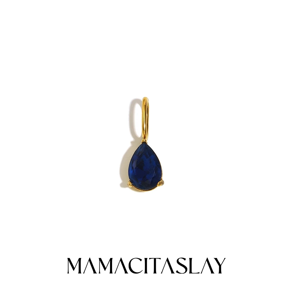 MamacitaSlay 316L Stainless Steel Zircon December Birthstone Charms Earrings Necklaces Bracelets DIY Pendant Waterproof Jewelry