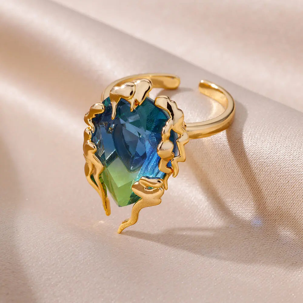Zircon Flame Drop Ring for Women