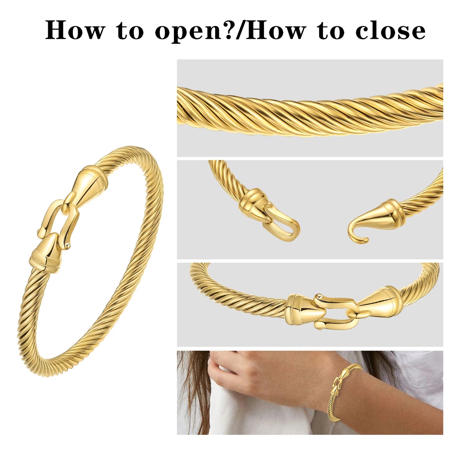 Roman Numeral Bangle with Hook Clasp