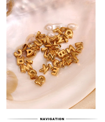 MamacitaSlay Stylish Mini Gold Plated Waterproof 26 Initial Letters Jewelry Pendants Diy Charms For Jewelry Making Dily Jewelry