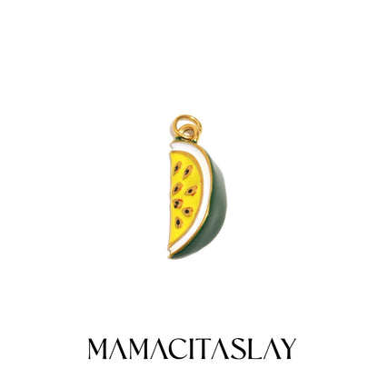 MamacitaSlay Stainless Steel Resin Tropical Fruit Charms Earrings Necklace Bracelet DIY Accessories Women's Waterproof Pendant