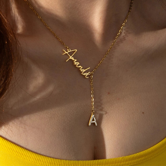 Personalized Custom Name Necklace with Zircon Letters