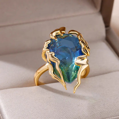 Zircon Flame Drop Ring for Women