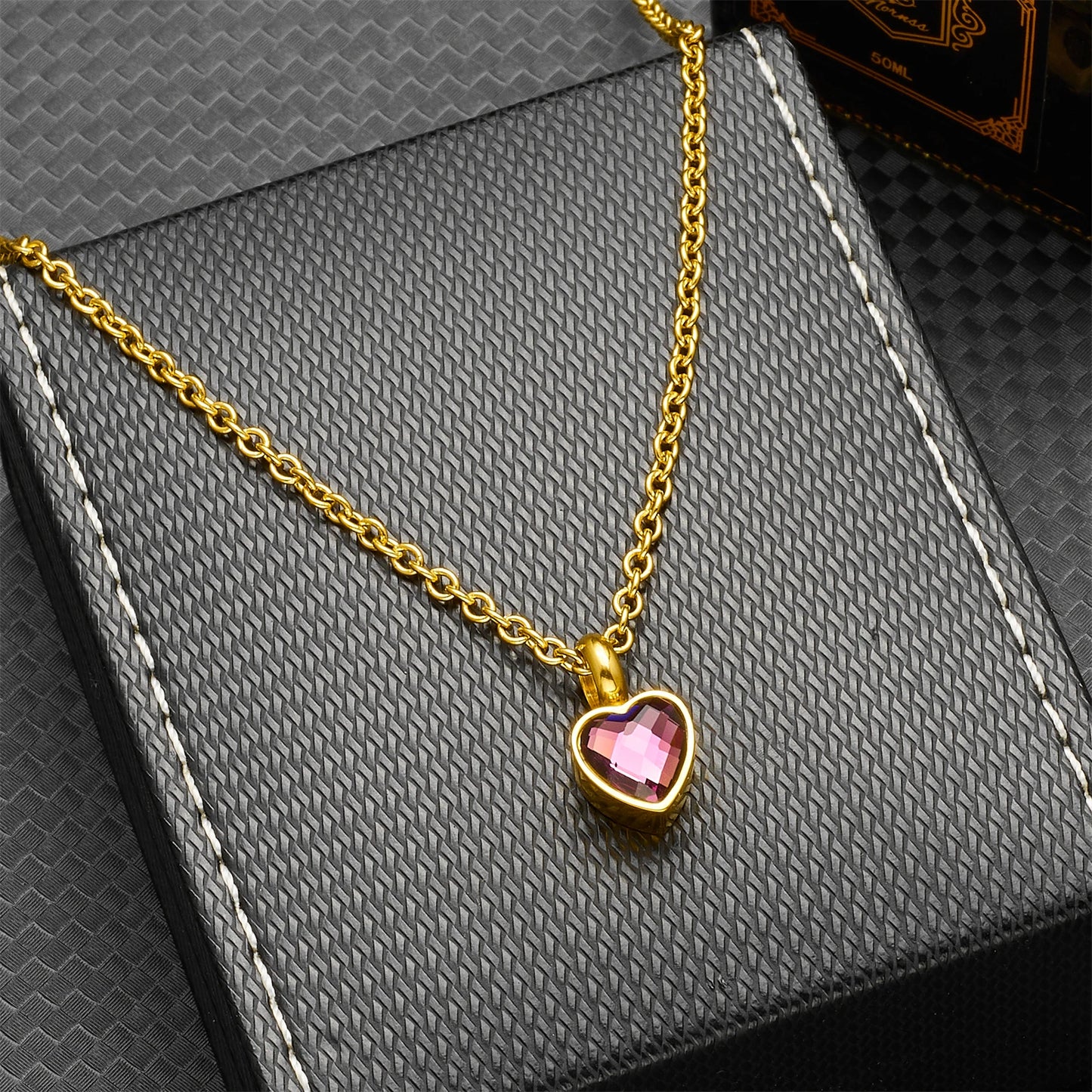 Heart Birthstone Memorial Necklace