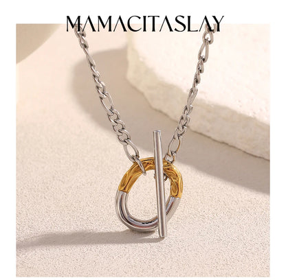 MamacitaSlay Unique 316L Stainless Steel OT Buckle Necklace Party Creative Waterproof Jewelry Unisex Charm Gift High Quality