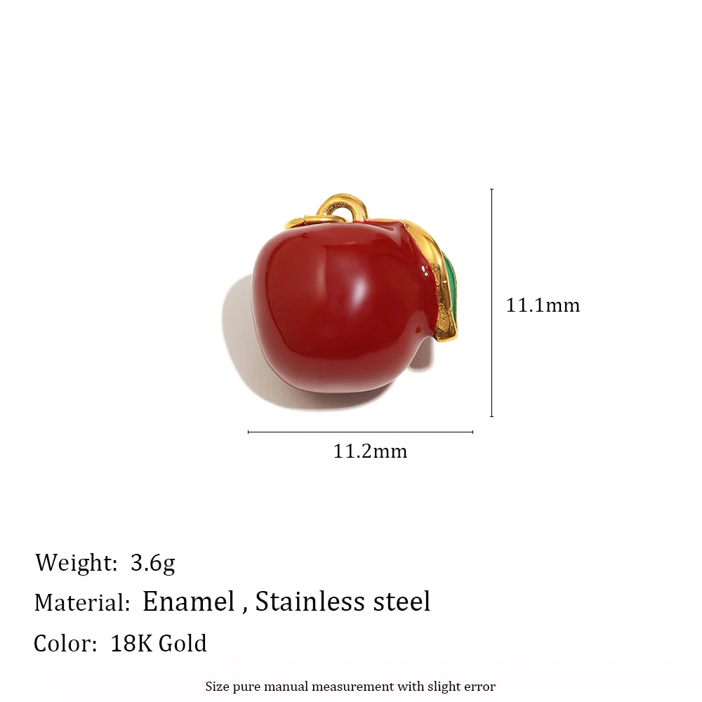 MamacitaSlay Stainless Steel Resin Tropical Fruit Charms Earrings Necklace Bracelet DIY Accessories Women's Waterproof Pendant