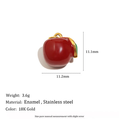 MamacitaSlay Stainless Steel Resin Tropical Fruit Charms Earrings Necklace Bracelet DIY Accessories Women's Waterproof Pendant