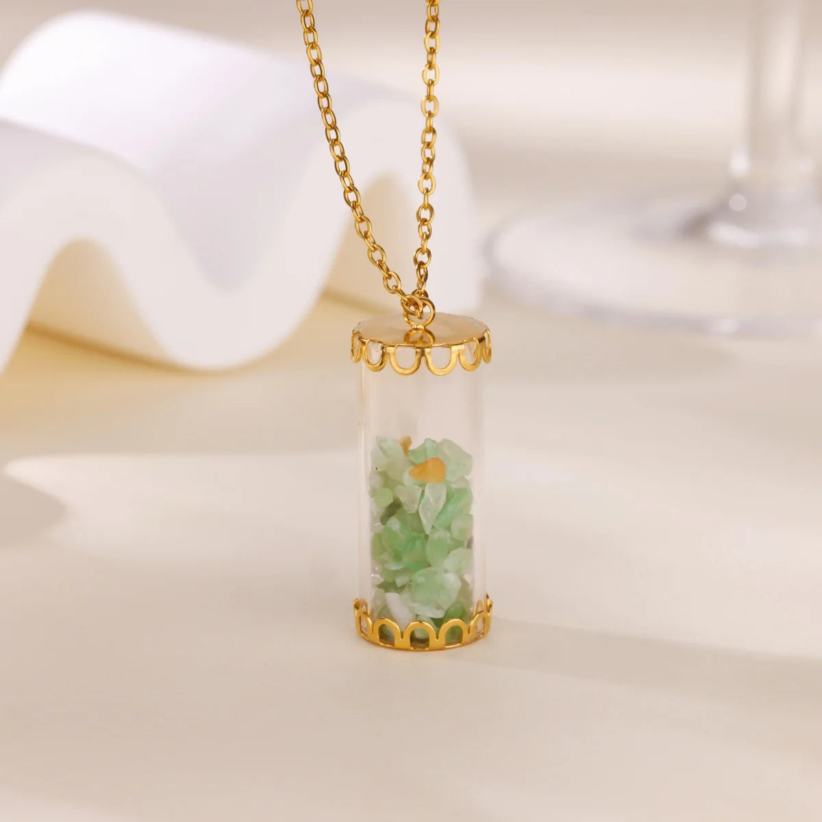 Stainless Steel Wishing Bottle Pendent Necklaces Charm Trendy Necklaces Waterproof