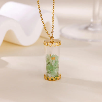 Stainless Steel Wishing Bottle Pendent Necklaces Charm Trendy Necklaces Waterproof