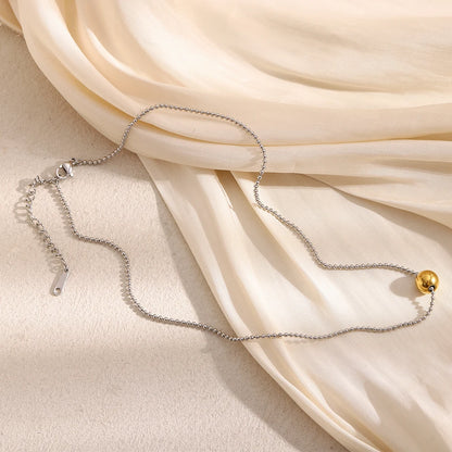 MamacitaSlay Unique 316L Stainless Steel Round Bead Chain Necklace Party Trend Waterproof Jewelry For Women's Neck Jewelry Gift