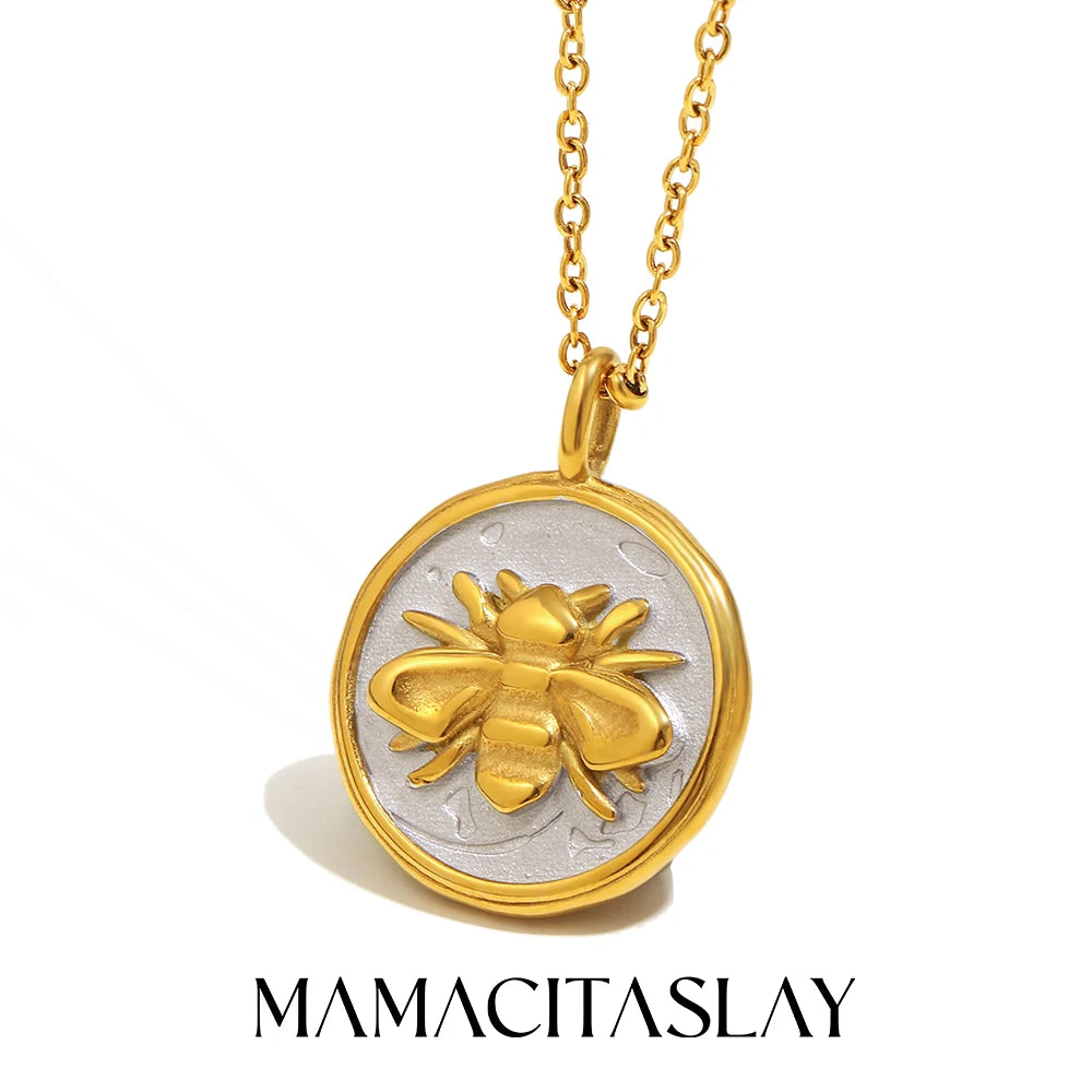 MamacitaSlay 316L Stainless Steel Star Moon Heart Insect Necklace Party Waterproof Neck Jewelry Women's Charm Necklace 2025 Gift