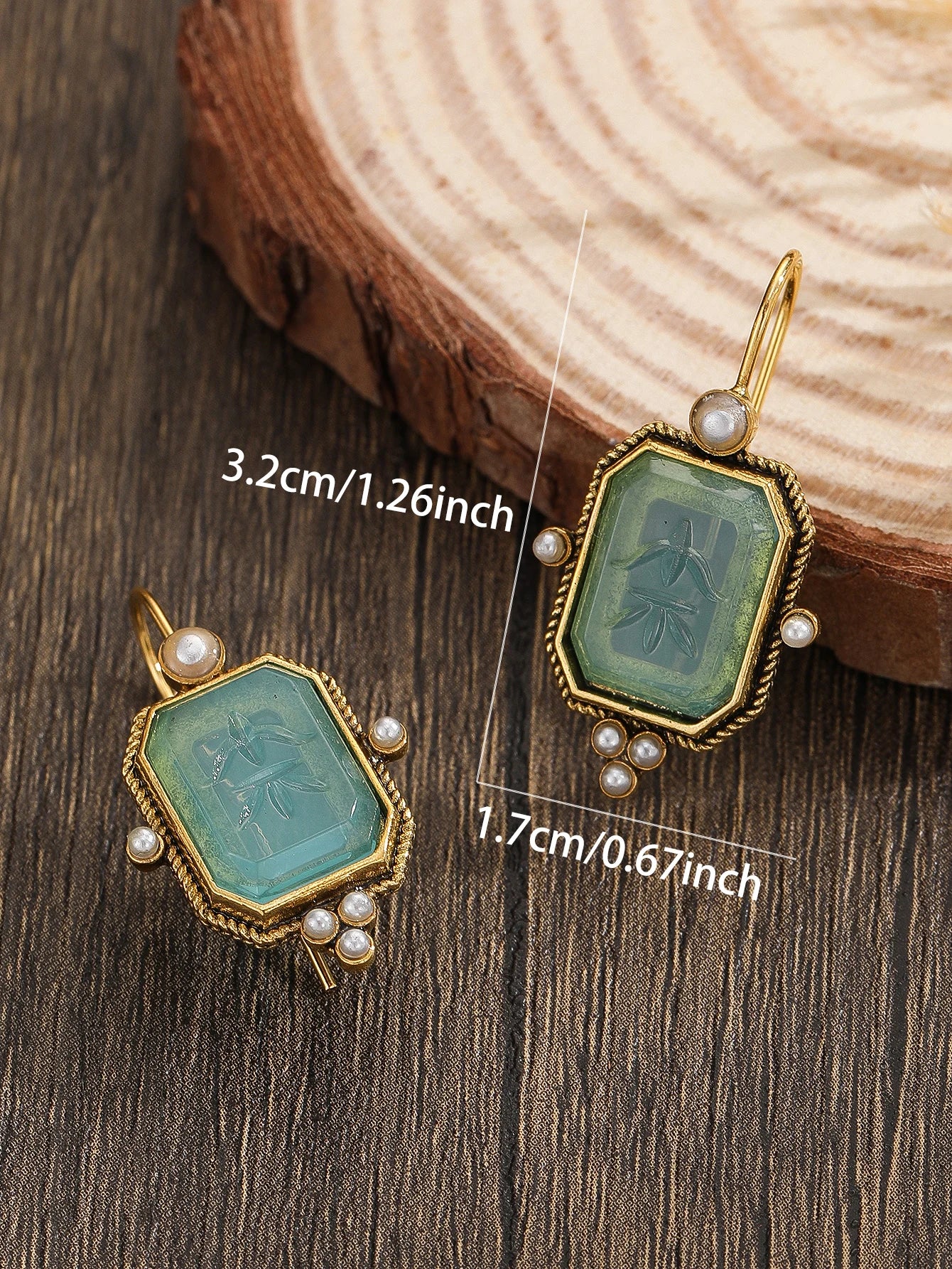 Elegant Vintage Geometric Pearl Pendant Drop Earrings
