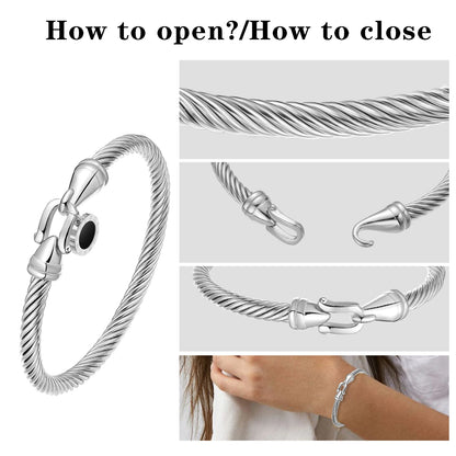 Roman Numeral Bangle with Hook Clasp
