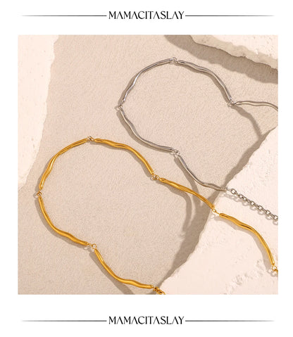 MamacitaSlay Classic 316L Stainless Steel Irregular Necklace Party Waterproof Jewelry Unique Cool Neck Jewelry Neutral Necklace