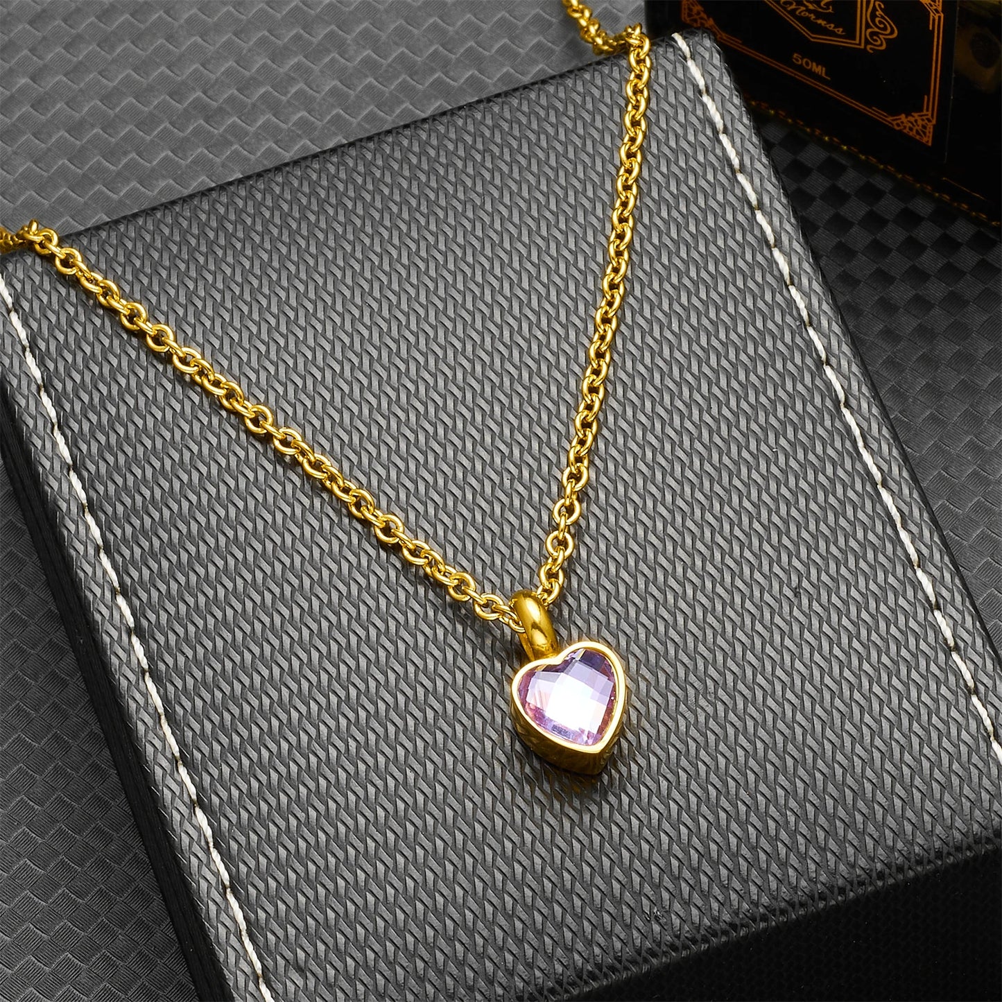 Heart Birthstone Memorial Necklace