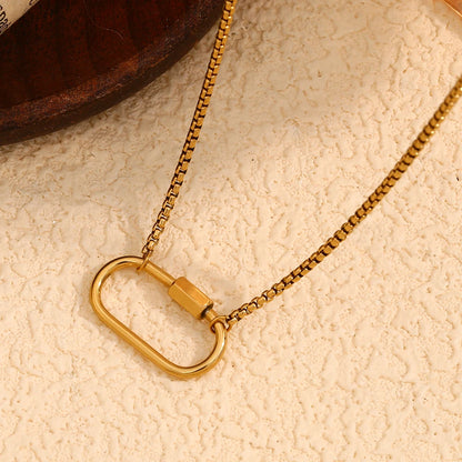 MamacitaSlay Unique 18K Gold Plated Stainless Steel Geometric DIY Necklace Party Waterproof Jewelry Unisex Trendy Neck Chain