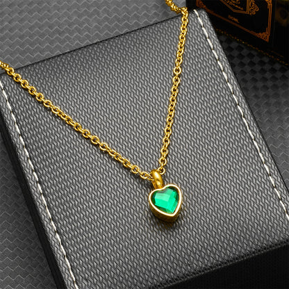 Heart Birthstone Memorial Necklace