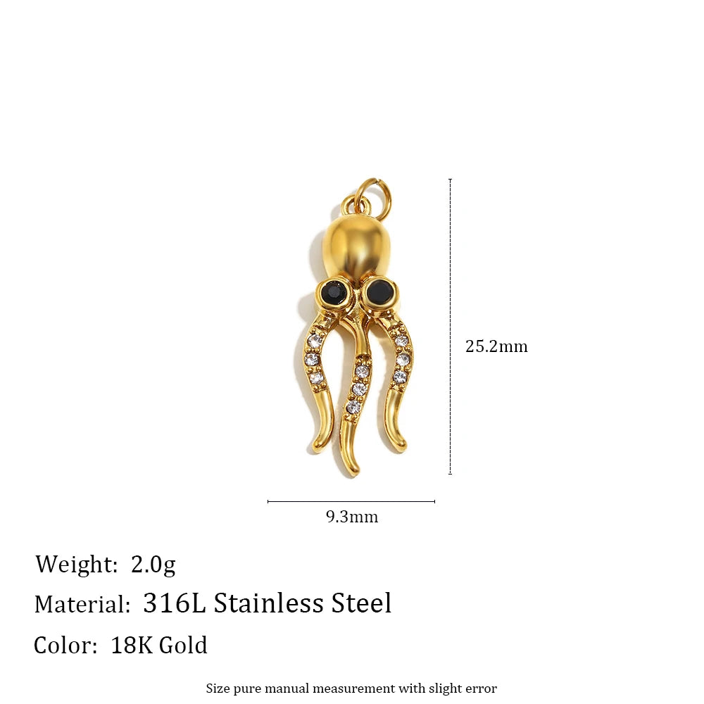 MamacitaSlay 316L Stainless Steel Enamel Ocean Style Fish Charms Earrings Necklace Bracelet DIY Pendant Women's Handmade Gift