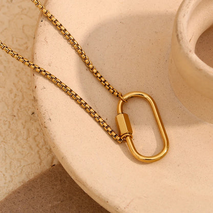MamacitaSlay Unique 18K Gold Plated Stainless Steel Geometric DIY Necklace Party Waterproof Jewelry Unisex Trendy Neck Chain