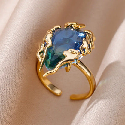 Zircon Flame Drop Ring for Women